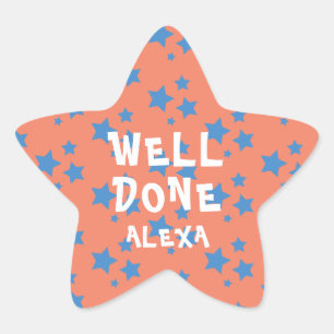 Personalised Well Done Teacher Encouragement Star Sticker