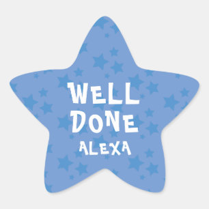 Personalised Well Done Teacher Encouragement Star Sticker