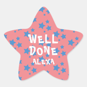 Personalised Well Done Teacher Encouragement Star Sticker