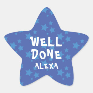 Personalised Well Done Teacher Encouragement  Star Sticker