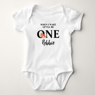 Personalised When i wake up I'll be One Set, 1yea Baby Bodysuit