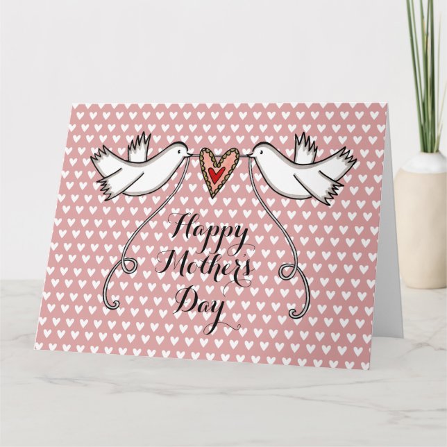 Personalised White Doves Mother's Day Card (Front)