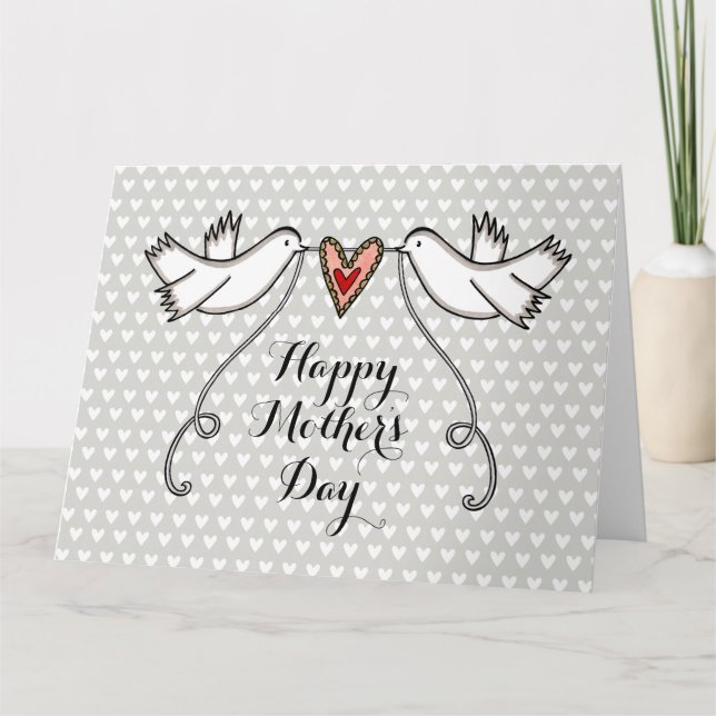 Personalised White Doves Mother's Day Card (Front)