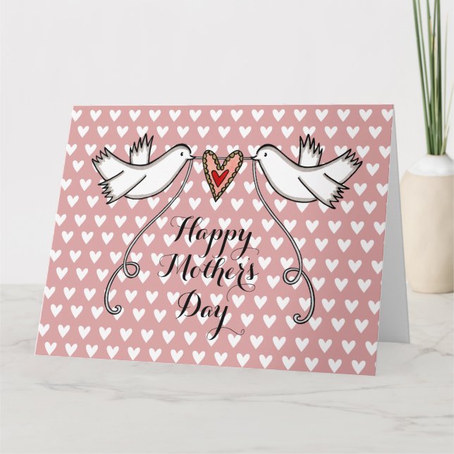 Personalised White Doves Mother's Day Card (Front)