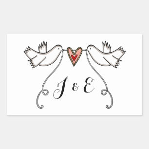 Personalised White Doves Wedding Sticker