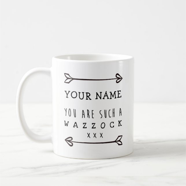 Personalised White Mug - Wazzock - Funny Mug (Left)