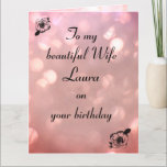 Personalised Wife Birthday Card<br><div class="desc">Stylish personalised Birthday Greeting Card for Wife.</div>