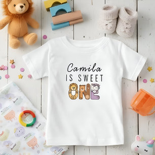 Personalised Wild Animal Sweet One 1st Birthday Baby T-Shirt