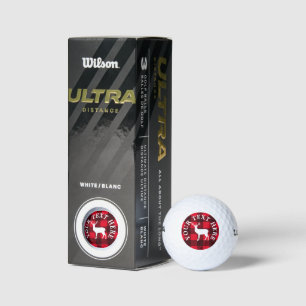 Personalised Wilson golf balls with rustic deer