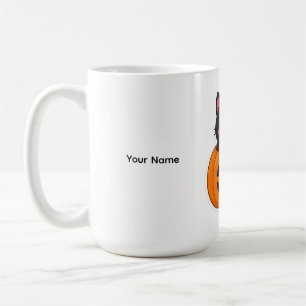 Personalised Witch Cat Jack O Lantern Halloween Coffee Mug