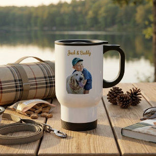 Personalised With Dog Photo And Owner Picture On Travel Mug