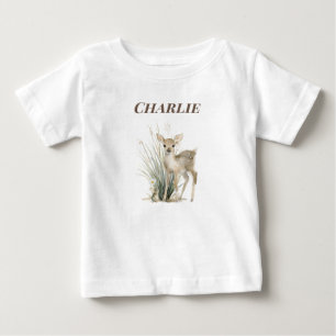 Personalised Woodland Deer Baby T-Shirt
