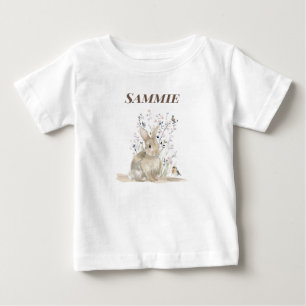 Personalised Woodland Rabbit Baby  T-Shirt