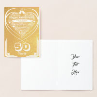 Personalised Word Art 50th Anniversary Gold