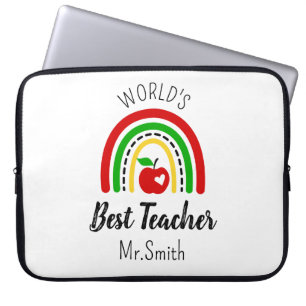 Personalised World's Best Teacher Laptop Sleeve
