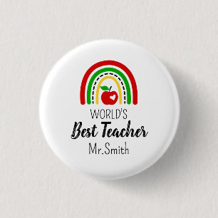 Personalised World's Best Teacher Round badge 1 Inch Round Button