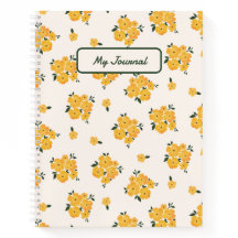 Personalised Yellow Floral Journal