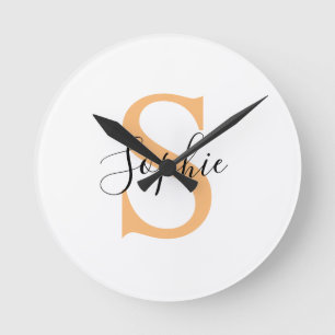 Personalised Your Name, Custom Name, Birthday Gift Round Clock