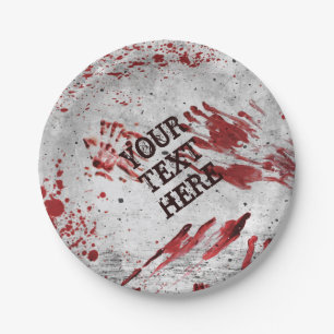 Personalised Zombie Blood Paper Plates