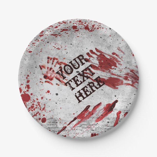 Personalised Zombie Blood Paper Plates (Front)