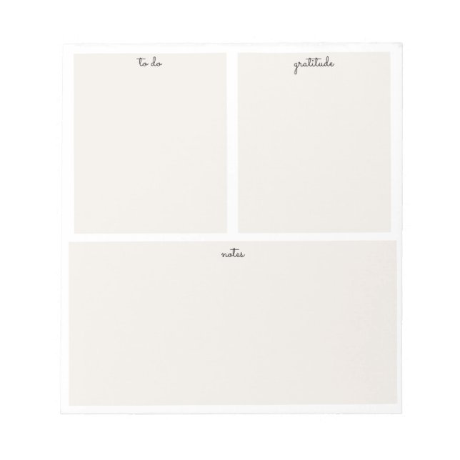 Personalisierbar Modern Beige Weiß Post-it Notepad (Front)