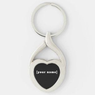 personalisierbar schwarz weiss mit Deinem Namen Keychain