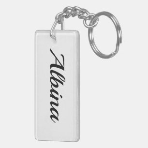 personalisierbar Vorname Albina schwarz weiß Keychain