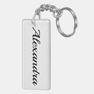 personalisierbar Vorname Alexandra schwarz weiß Keychain