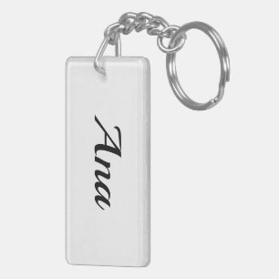 personalisierbar Vorname Ana schwarz weiß Keychain