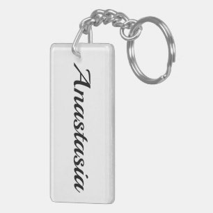 personalisierbar Vorname Anastasia schwarz weiß Keychain