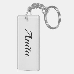 personalisierbar Vorname Anita schwarz weiß Keychain