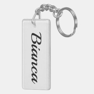 personalisierbar Vorname Bianca schwarz weiß Keychain