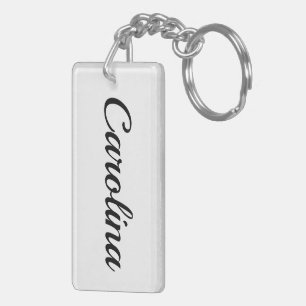 personalisierbar Vorname Carolina schwarz weiß Keychain