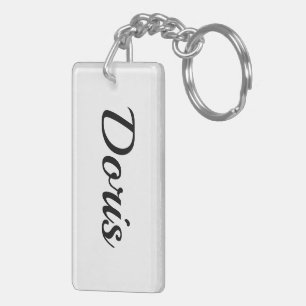 personalisierbar Vorname Doris schwarz weiß Keychain