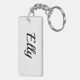 personalisierbar Vorname Elly schwarz weiß Keychain