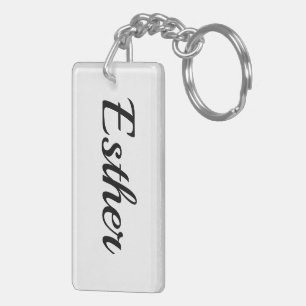 personalisierbar Vorname Esther schwarz weiß Keychain