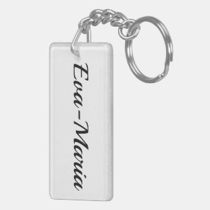 personalisierbar Vorname Eva-Maria schwarz weiß Keychain