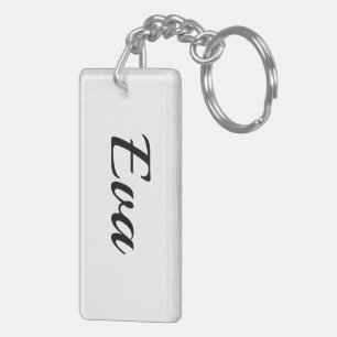 personalisierbar Vorname Eva schwarz weiß Keychain