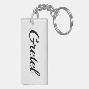 personalisierbar Vorname Gretel schwarz weiß Keychain