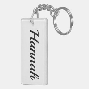 personalisierbar Vorname Hannah schwarz weiß Keychain