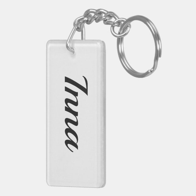 personalisierbar Vorname Inna schwarz weiß Keychain (Back Right)