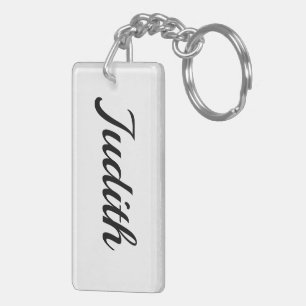 personalisierbar Vorname Judith schwarz weiß Keychain