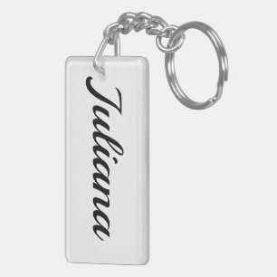 personalisierbar Vorname Juliana schwarz weiß Keychain