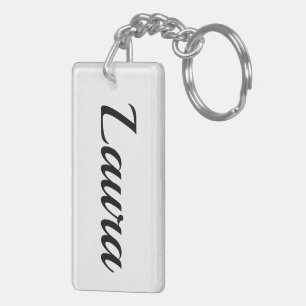 personalisierbar Vorname Laura schwarz weiß Keychain