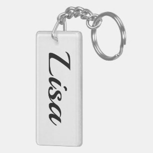 personalisierbar Vorname Lisa schwarz weiß Keychain