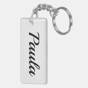 personalisierbar Vorname Paula schwarz weiß Keychain