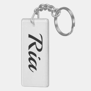 personalisierbar Vorname Ria schwarz weiß Keychain