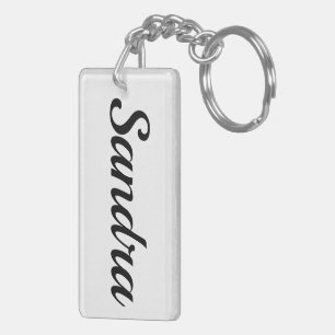 personalisierbar Vorname Sandra schwarz weiß Keychain