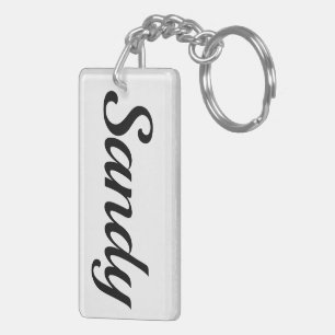 personalisierbar Vorname Sandy schwarz weiß Keychain