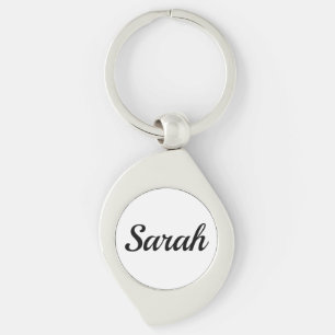 personalisierbar Vorname Sarah schwarz weiß Keychain